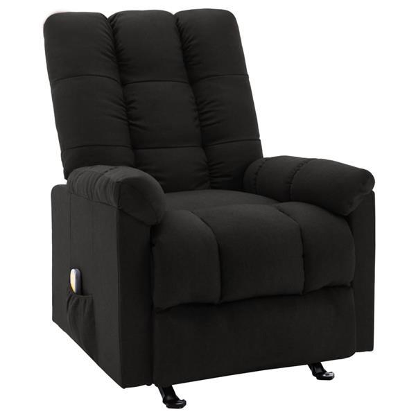 Grote foto vidaxl fauteuil de massage inclinable noir tissu huis en inrichting stoelen