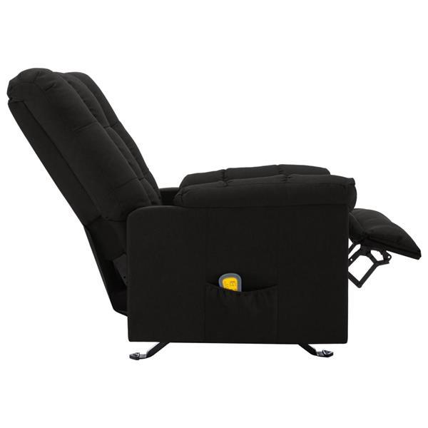 Grote foto vidaxl fauteuil de massage inclinable noir tissu huis en inrichting stoelen