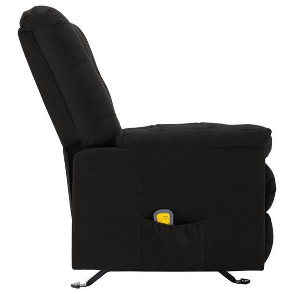 Grote foto vidaxl fauteuil de massage inclinable noir tissu huis en inrichting stoelen