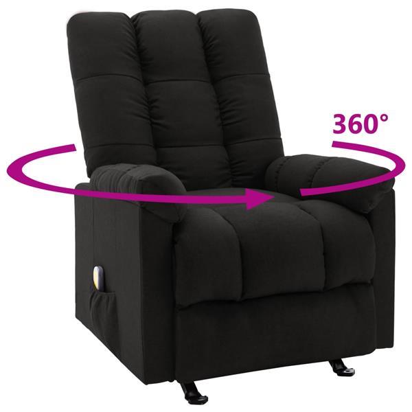 Grote foto vidaxl fauteuil de massage inclinable noir tissu huis en inrichting stoelen