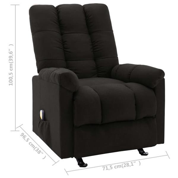 Grote foto vidaxl fauteuil de massage inclinable noir tissu huis en inrichting stoelen