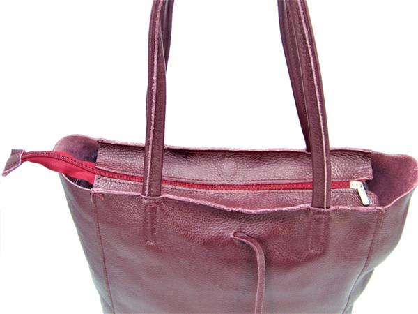 Grote foto bordeaux vera pelle leren shopper sieraden tassen en uiterlijk schoudertassen