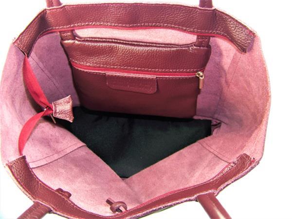 Grote foto bordeaux vera pelle leren shopper sieraden tassen en uiterlijk schoudertassen