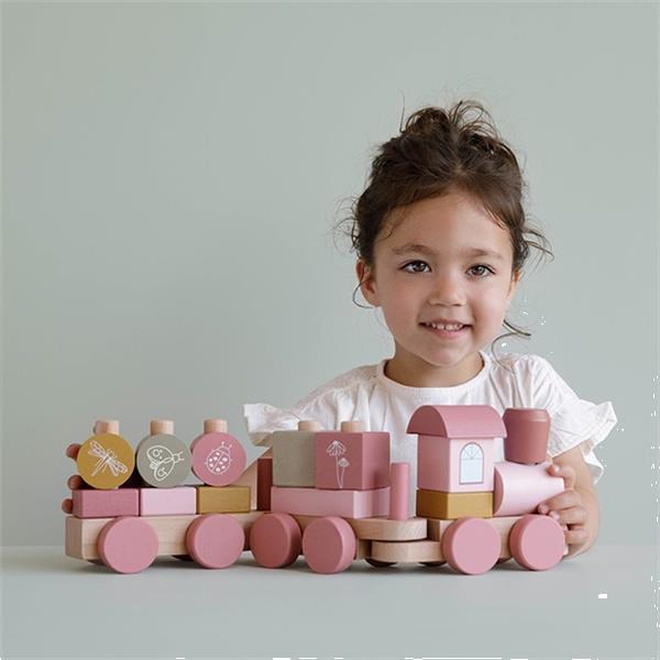 Grote foto houten speelgoed blokkentrein wiflowers little dutch kinderen en baby overige