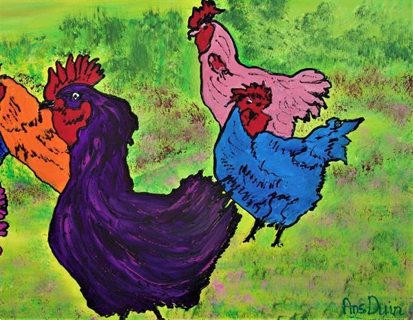 Grote foto partychickens antiek en kunst kunst