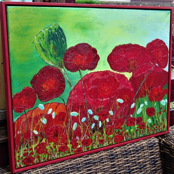 Grote foto sunny poppies antiek en kunst kunst