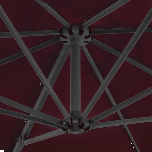 Grote foto vidaxl parasol d port avec m t en aluminium bordeaux 250x25 tuin en terras overige tuin en terras