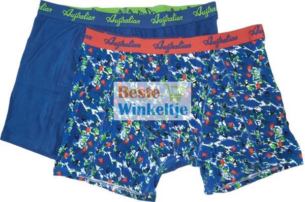 Grote foto australian heren blauw groen print l maat 52 kleding heren ondergoed