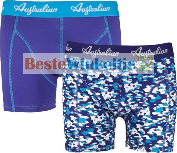 Grote foto australian heren boxers camouflage blue xxl maat 56 kleding heren ondergoed