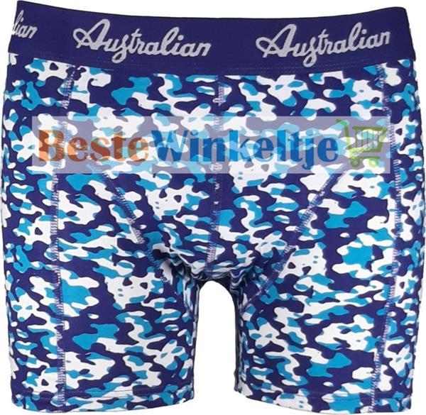 Grote foto australian heren boxers camouflage blue xxl maat 56 kleding heren ondergoed