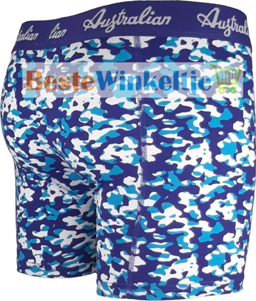 Grote foto australian heren boxers camouflage blue xxl maat 56 kleding heren ondergoed