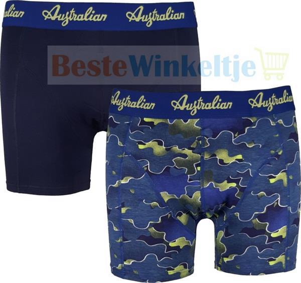 Grote foto australian heren boxers fantasy acid blue 2 pack m maat 50 kleding heren ondergoed