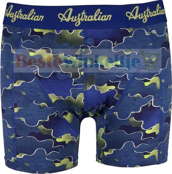 Grote foto australian heren boxers fantasy acid blue 2 pack m maat 50 kleding heren ondergoed