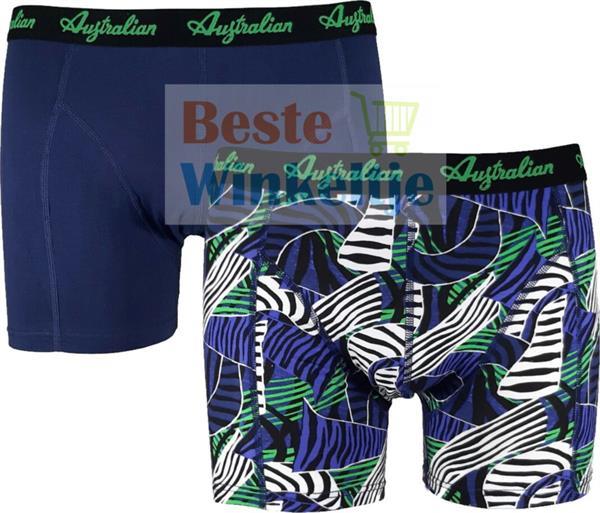 Grote foto australian heren boxers blue jungle 2 pack m maat 50 kleding heren ondergoed