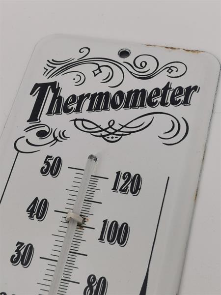 Grote foto emaille thermometer antiek en kunst curiosa en brocante