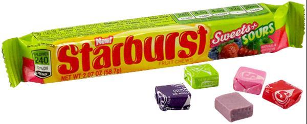 Grote foto starburst fruit chews sweets sours 58g diversen overige diversen