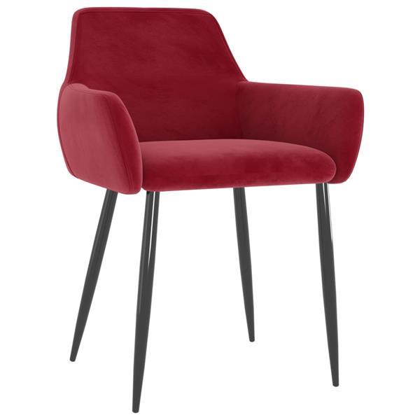 Grote foto vidaxl chaises de salle manger 4 pcs rouge bordeaux velour huis en inrichting stoelen
