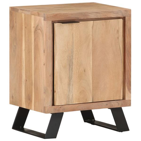 Grote foto vidaxl table de chevet 40x30x50 cm bois d acacia avec bord n huis en inrichting complete slaapkamers