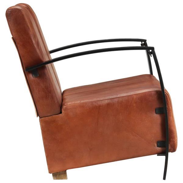 Grote foto vidaxl canap 2 places marron cuir v ritable huis en inrichting stoelen
