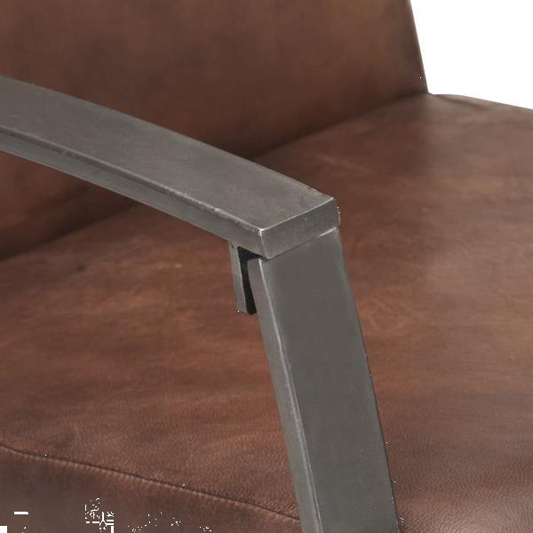 Grote foto vidaxl fauteuil marron cuir v ritable huis en inrichting stoelen