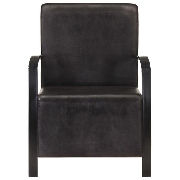Grote foto vidaxl chaise de canap noir cuir v ritable huis en inrichting stoelen