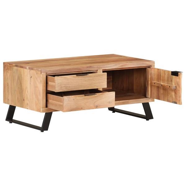 Grote foto vidaxl table basse 90x50x40 cm bois d acacia solide avec bor huis en inrichting eettafels
