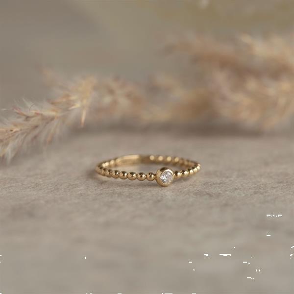 Grote foto gouden bolletjes ring met zirkonia 14 krt 168.5 sieraden tassen en uiterlijk ringen voor haar