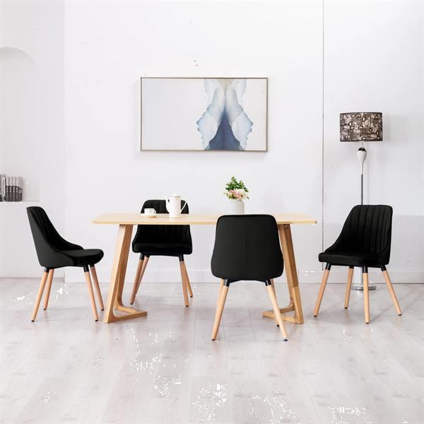 Grote foto vidaxl chaises de salle manger 4 pcs noir velours huis en inrichting stoelen