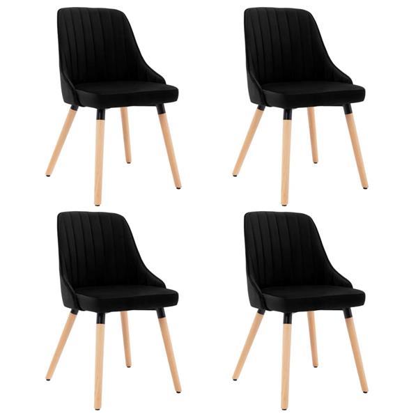 Grote foto vidaxl chaises de salle manger 4 pcs noir velours huis en inrichting stoelen