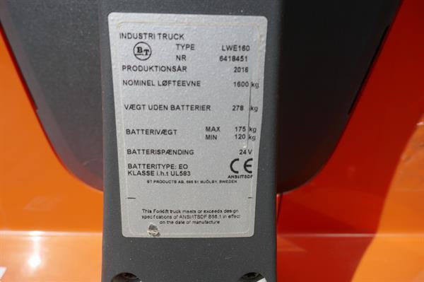 Grote foto vs 20847 elektrische palletwagen bt bj2016 1600kg 255uur doe het zelf en verbouw hefwerktuigen