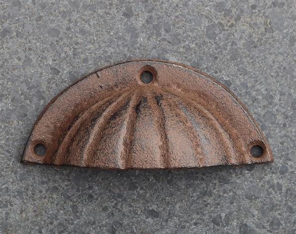 Grote foto handgreep schelp donkerbruin gietijzer doe het zelf en verbouw materialen en producten
