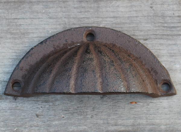 Grote foto handgreep schelp donkerbruin gietijzer doe het zelf en verbouw materialen en producten