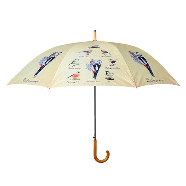 Grote foto paraplu diverse europese vogels lichtgeel kleding dames sieraden