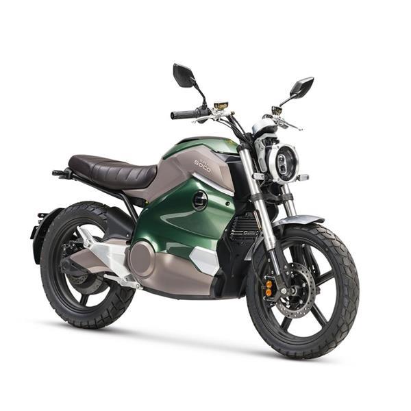 Grote foto super soco tc wanderer elektrische scooter groen bij centr fietsen en brommers scooters
