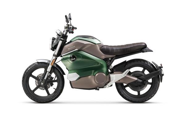 Grote foto super soco tc wanderer elektrische scooter groen bij centr fietsen en brommers scooters