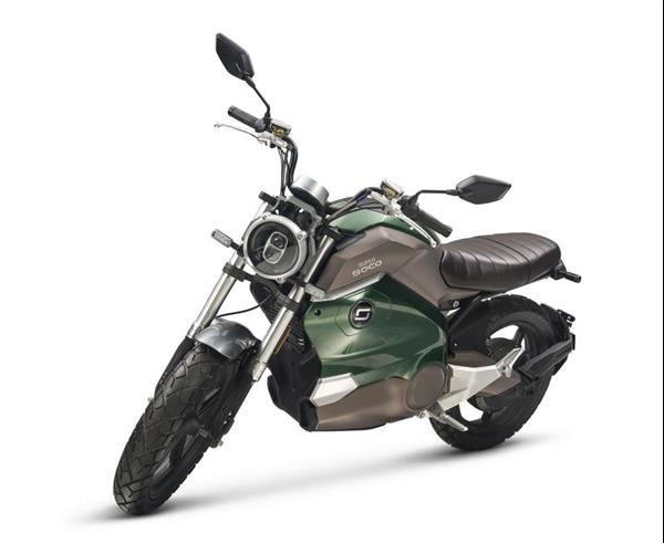 Grote foto super soco tc wanderer elektrische scooter groen bij centr fietsen en brommers scooters