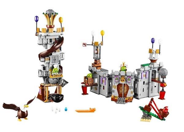 Grote foto angry birds 75826 het kasteel van koning pig kinderen en baby duplo en lego