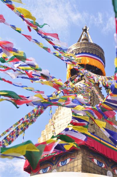 Grote foto tibetaanse gebedsvlaggetjes 170 cm huis en inrichting woningdecoratie