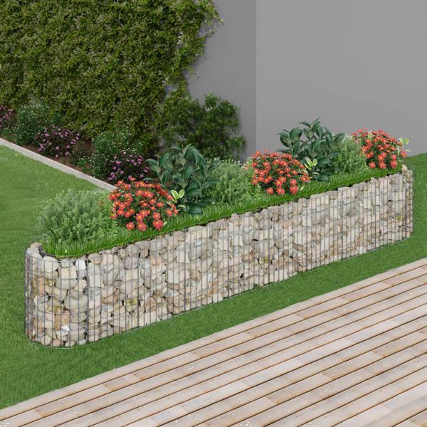 Grote foto vidaxl gabion plantenbak verhoogd 330x50x50 cm gegalvaniseer tuin en terras sierplanten