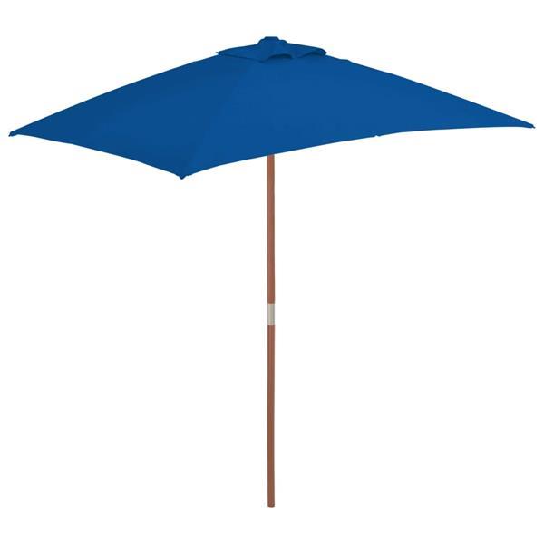 Grote foto vidaxl parasol d ext rieur avec m t en bois bleu 150x200 cm tuin en terras overige tuin en terras