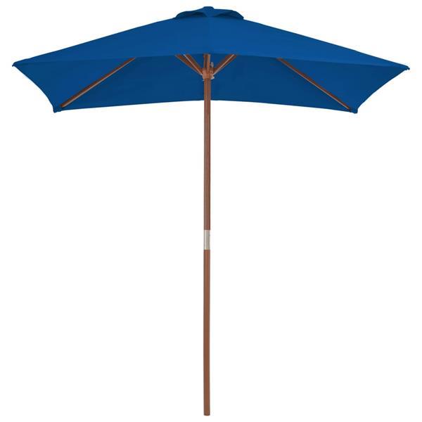 Grote foto vidaxl parasol d ext rieur avec m t en bois bleu 150x200 cm tuin en terras overige tuin en terras