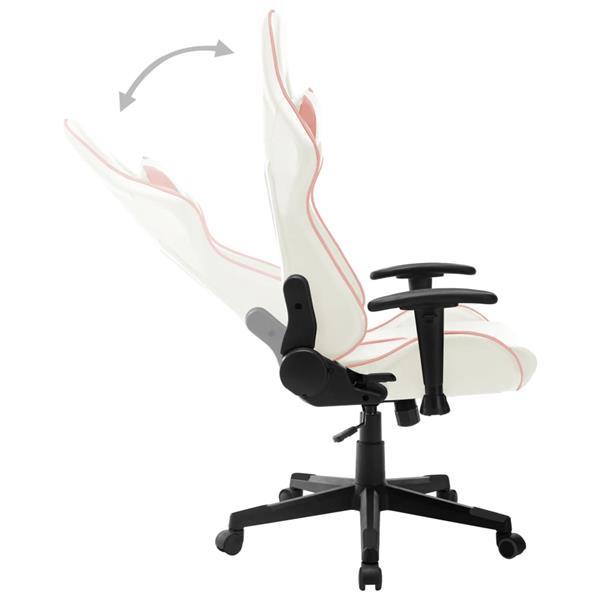 Grote foto vidaxl chaise de jeu blanc et rose cuir artificiel huis en inrichting stoelen