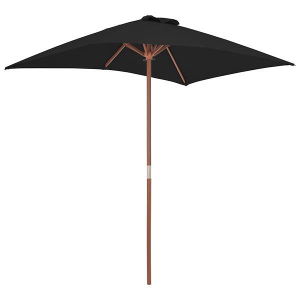 Grote foto vidaxl parasol d ext rieur avec m t en bois noir 150x200 cm tuin en terras overige tuin en terras