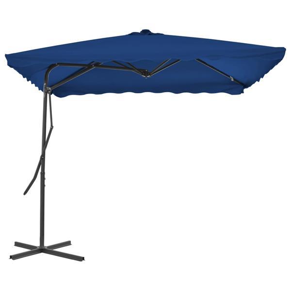 Grote foto vidaxl parasol d ext rieur avec m t en acier bleu 250x250x23 tuin en terras overige tuin en terras