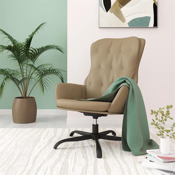 Grote foto vidaxl relaxstoel kunstleer cappuccinokleurig huis en inrichting stoelen