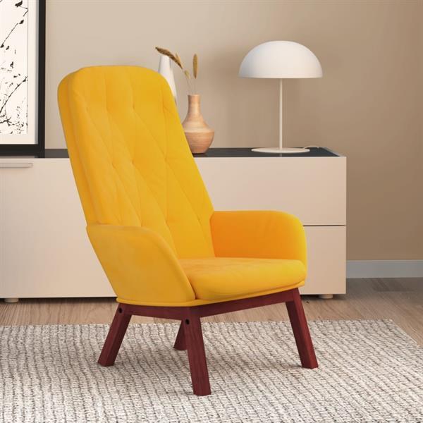 Grote foto vidaxl relaxstoel fluweel mosterdgeel huis en inrichting stoelen