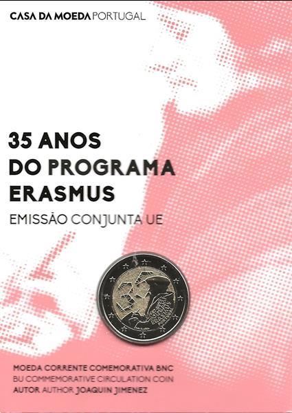 Grote foto erasmus coincard 2022 portugal postzegels en munten euromunten