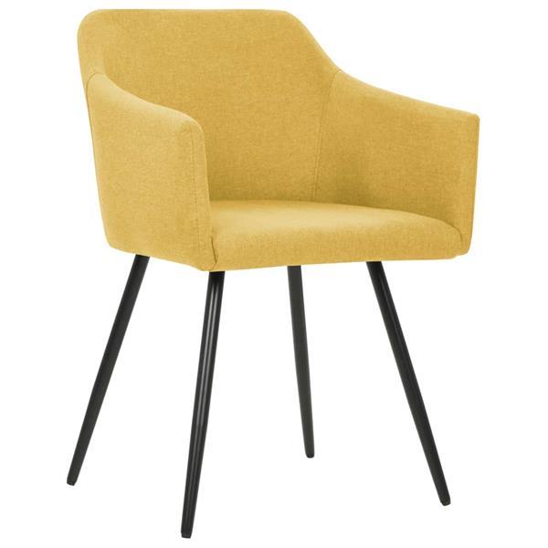 Grote foto vidaxl chaises de salle manger 4 pcs jaune tissu huis en inrichting stoelen