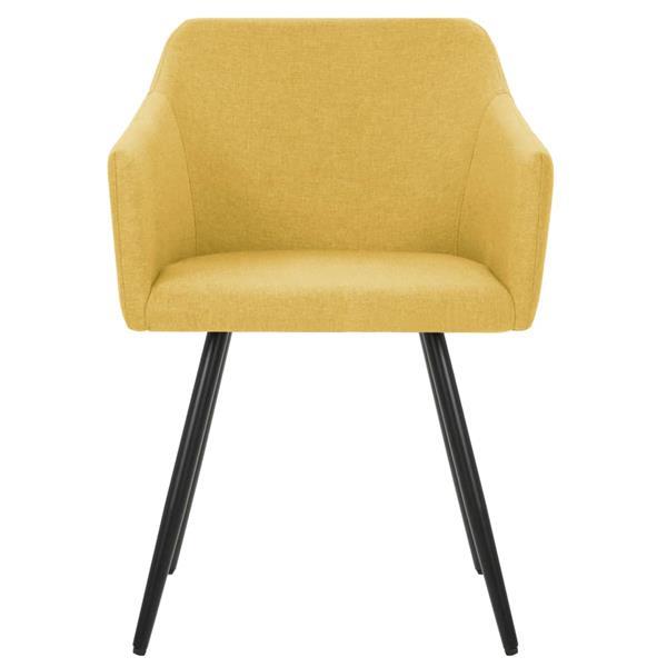 Grote foto vidaxl chaises de salle manger 4 pcs jaune tissu huis en inrichting stoelen