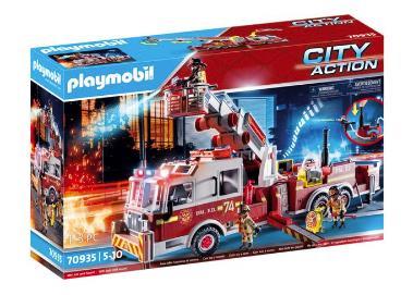 Grote foto playmobil city action 70935 brandweerwagen us tower ladder kinderen en baby duplo en lego